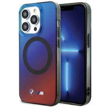 Заредете изображение във визуализатора на галерията – BMW M Gradient MagSafe case for iPhone 15 Pro Max - red and blue
