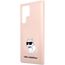 Заредете изображение във визуализатора на галерията – Karl Lagerfeld KLHCS23LSNCHBCP S23 Ultra S918 hardcase pink/pink Silicone Choupette
