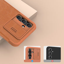 Заредете изображение във визуализатора на галерията – Nillkin Qin Leather Pro Case for Samsung Galaxy A54 5G Flip Cover Camera Cover Brown
