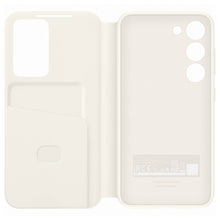Заредете изображение във визуализатора на галерията – Samsung Smart View Wallet Case for Samsung Galaxy S23 Cover with Smart Flip Window Card Wallet Cream (EF-ZS911CUEGWW)
