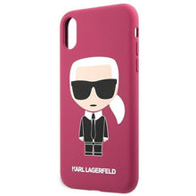 Заредете изображение във визуализатора на галерията – Karl Lagerfeld KLHCI61SLFKFU iPhone Xr fuksja/fushia hardcase Silicone Ikonik
