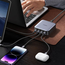 Заредете изображение във визуализатора на галерията – Ugreen Nexode fast desktop charger GaN 3xUSB-C / 1xUSB-A 100W gray (CD328)
