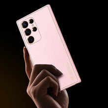 Заредете изображение във визуализатора на галерията – Dux Ducis Yolo elegant cover made of ecological leather for Samsung Galaxy S22 Ultra pink
