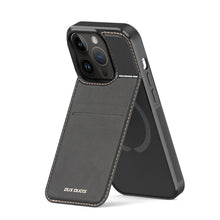 Заредете изображение във визуализатора на галерията – 3 in 1 Case for iPhone 14 Pro Max with MagSafe Wallet RFID Blocking Stand Dux Ducis Rafi Mag - Black
