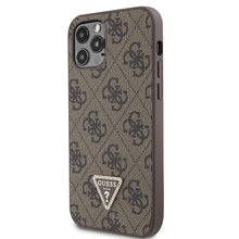 Заредете изображение във визуализатора на галерията – Original Case GUESS hardcase Crossbody 4G Metal Logo GUHCP12MP4TDSCPW for Iphone 12/ 12 Pro brown
