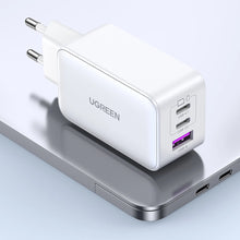 Заредете изображение във визуализатора на галерията – Ugreen CD244 65W USB-A / 2x USB-C GaN fast charger - white
