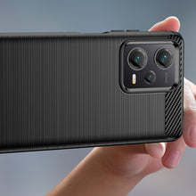 Заредете изображение във визуализатора на галерията – Carbon Case case for Xiaomi Redmi Note 12 Pro+ flexible silicone carbon cover black
