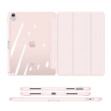 Заредете изображение във визуализатора на галерията – Dux Ducis Toby case for iPad 10.9'' 2022 (10 gen.) cover with stylus holder Apple Pencil smart cover stand pink

