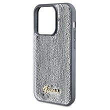 Заредете изображение във визуализатора на галерията – Original Case GUESS Sequin Script Metal hardcase GUHCP14XPSFDGSS for Iphone 14 Pro Max silver
