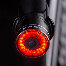 Заредете изображение във визуализатора на галерията – Wozinsky WRBLB3 USB-C LED rear bicycle light red light STOP sensor - black
