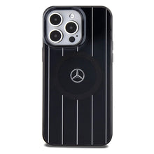 Заредете изображение във визуализатора на галерията – Original Case MERCEDES hardcase Double Layer Crossed Lines MagSafe MEHMP15X23HRSK for Iphone 15 Pro Max Black
