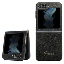 Заредете изображение във визуализатора на галерията – Original Case GUESS - hardcase Glitter Script GUHCZF5HGGSHK for Samsun Galaxy Z Flip 5 Black
