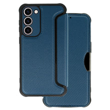 Заредете изображение във визуализатора на галерията – Razor Carbon Book Case for Samsung Galaxy A14 5G navy
