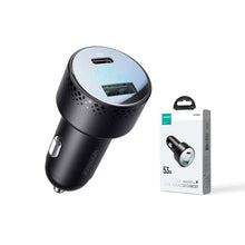 Заредете изображение във визуализатора на галерията – Car charger with voltmeter 53W (USB C, USB) Joyroom JR-CCD01 black
