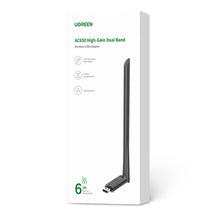 Заредете изображение във визуализатора на галерията – Ugreen CM496 AC650 Dual Band Wi-Fi USB Adapter - Black
