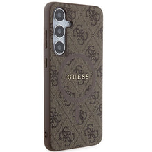 Заредете изображение във визуализатора на галерията – Guess 4G Collection Leather Metal Logo MagSafe case for Samsung Galaxy S24+ - brown
