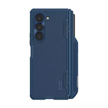 Заредете изображение във визуализатора на галерията – Nillkin Super Frosted Shield Fold Case for Samsung Galaxy Z Fold 5 5G blue (pen holder)
