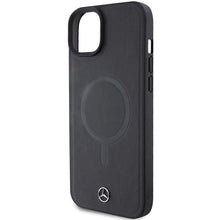 Заредете изображение във визуализатора на галерията – Mercedes Smooth Leather MagSafe case for iPhone 15 - black
