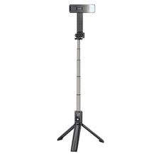 Заредете изображение във визуализатора на галерията – HOCO selfie stick tripod with bluetooth remote control Aluminium Gimbal K15 black
