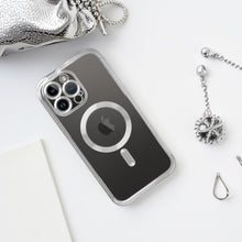 Заредете изображение във визуализатора на галерията – Electro Mag Cover case compatible with MagSafe for IPHONE 15 PRO silver
