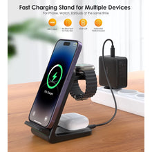 Заредете изображение във визуализатора на галерията – Choetech T608 15W 4in1 induction charging station - black
