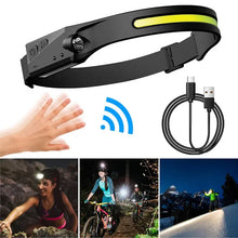 Заредете изображение във визуализатора на галерията – LED headlamp with IPX4 motion sensor USB-C 1200 mAh - black
