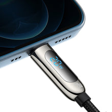Заредете изображение във визуализатора на галерията – Baseus Cable Display - Type C to Lightning - PD 20W 2A 1 metre (CATLSK-01) black
