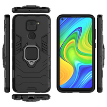 Заредете изображение във визуализатора на галерията – Ring Armor Case Kickstand Tough Rugged Cover for Xiaomi Redmi 10X 4G / Xiaomi Redmi Note 9 black
