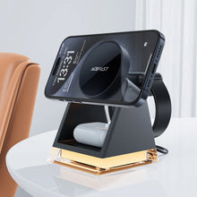 Заредете изображение във визуализатора на галерията – Acefast E17 MagSafe 3in1 inductive charger + USB-A USB-C cable - black

