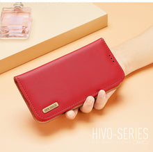 Заредете изображение във визуализатора на галерията – Dux Ducis Hivo iPhone 15 Plus wallet case with RFID blocking - brown
