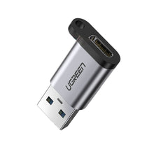 Заредете изображение във визуализатора на галерията – USB C (female) - USB (male) adapter Ugreen US276 USB 5Gb/s - gray
