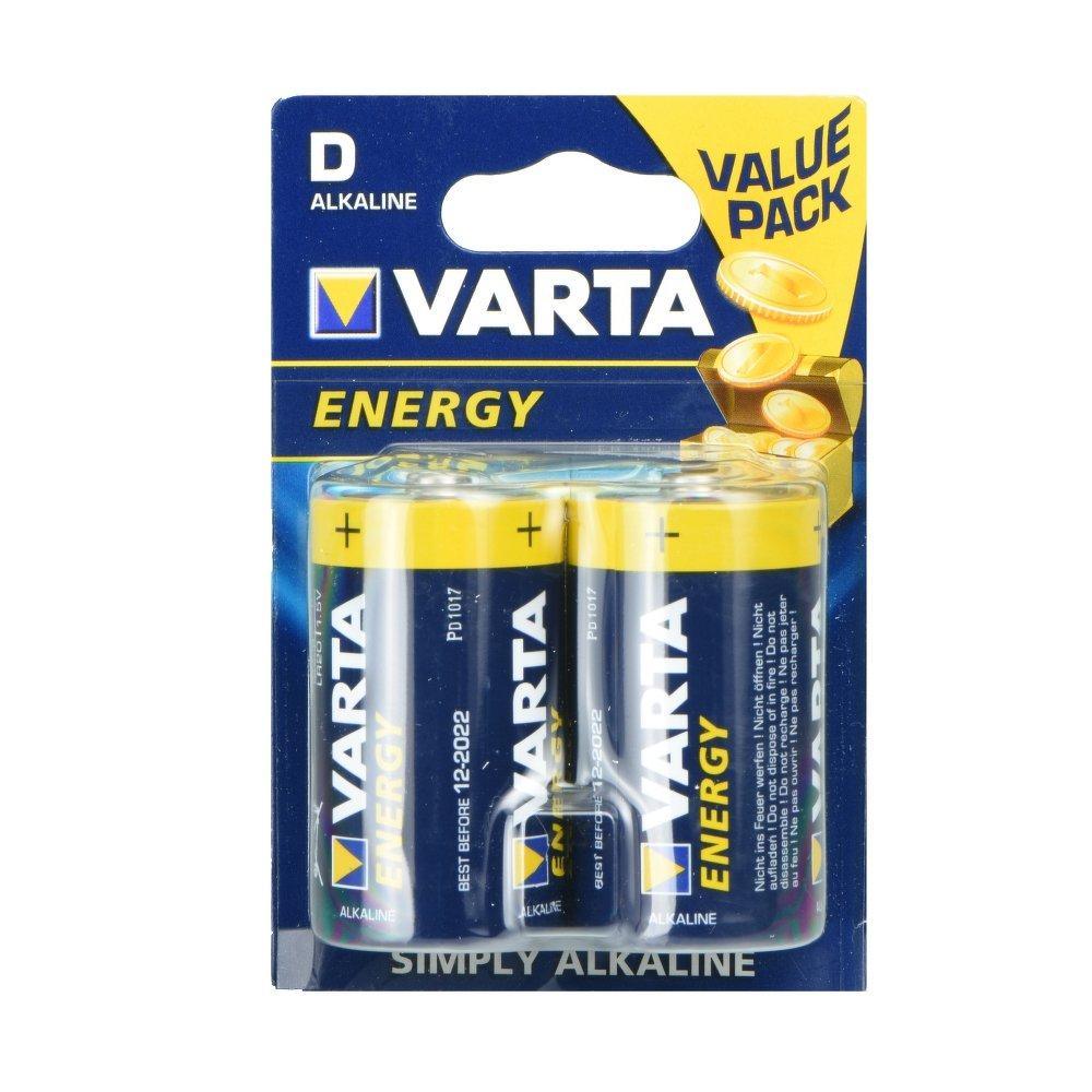 Алкална батерия varta r20 (type d) energy 2 pieces [4120] - TopMag
