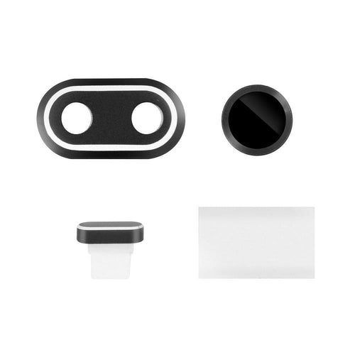 Applele set 3in1 iPhone 7 plus / 8 plus (home с touch id + dust plug + photo cover) черен - TopMag