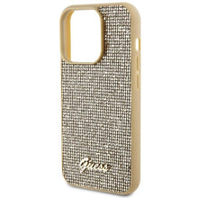 Заредете изображение във визуализатора на галерията – Guess Disco Metal Script case for iPhone 15 Pro - gold
