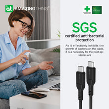 Заредете изображение във визуализатора на галерията – Amazing Thing Cable Thunder Pro CCC210MTHBK - Type C to Type C - PD 60W 4A 2,1 metres black
