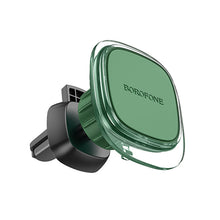 Заредете изображение във визуализатора на галерията – Borofone Car holder BH82 Clear magnetic to air vent green
