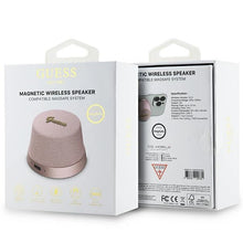 Заредете изображение във визуализатора на галерията – Guess Magnetic Script Metal Bluetooth speaker - pink
