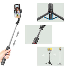 Заредете изображение във визуализатора на галерията – Selfie Stick - with detachable lamps, tripod and bluetooth remote control - L13D Black
