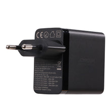 Заредете изображение във визуализатора на галерията – Joyroom charger GaN 67W 4 ports (2x USB, 2x USB C) black (TCG02) + cable USB C - USB C 100W 1.2m
