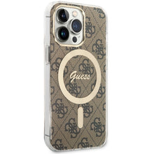 Заредете изображение във визуализатора на галерията – Original Case GUESS hardcase 4G MagSafe GUHMP13LH4STW for Iphone 13 Pro brown
