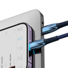 Заредете изображение във визуализатора на галерията – BASEUS cable Type C to Apple Lightning 8-pin Power Delivery 20W Glimmer Series CADH000003 1m blue
