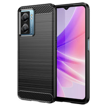Заредете изображение във визуализатора на галерията – Carbon Case Cover for Oppo A57 5G / A57 / A77 5G / A77 / K10 5G, Realme V23 5G / Narzo 50 5G / Q5i 5G Flexible Silicone Carbon Cover Black

