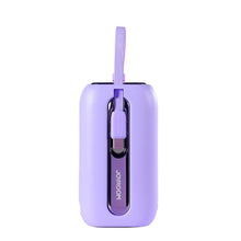 Заредете изображение във визуализатора на галерията – Joyroom power bank 10000mAh Colorful Series 22.5W with 2 built-in USB-C and Lightning cables purple (JR-L012)
