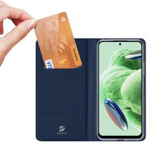 Заредете изображение във визуализатора на галерията – Dux Ducis Skin Pro Case For Xiaomi Redmi Note 12 Pro / Poco X5 Pro 5G Cover Flip Card Wallet Stand Blue
