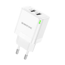 Заредете изображение във визуализатора на галерията – Borofone Wall charger BN15 Strong - 2xUSB - 2,1A white
