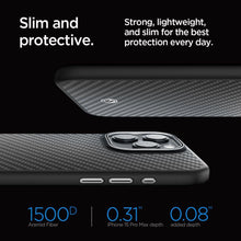 Заредете изображение във визуализатора на галерията – Spigen Enzo Aramid Mag Case with MagSafe for iPhone 15 Pro Max - Matte Black
