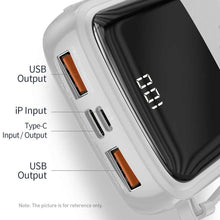 Заредете изображение във визуализатора на галерията – Power bank baseus qpow - 10 000mah lcd quick charge pd15w with cable to lightning 8-pin white ppqd-b02 - TopMag
