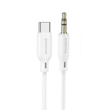 Заредете изображение във визуализатора на галерията – Borofone Cable BL18 - jack 3,5mm to Type C - 1 metr white
