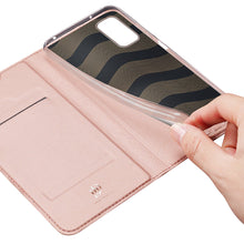 Заредете изображение във визуализатора на галерията – Dux Ducis Skin Pro Case For Xiaomi Redmi Note 11E /Redmi 10 5G / Redmi 10 Prime+ 5G / Poco M4 5G Cover Flip Card Wallet Stand Pink
