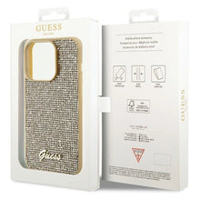 Заредете изображение във визуализатора на галерията – Guess Disco Metal Script case for iPhone 15 Pro - gold

